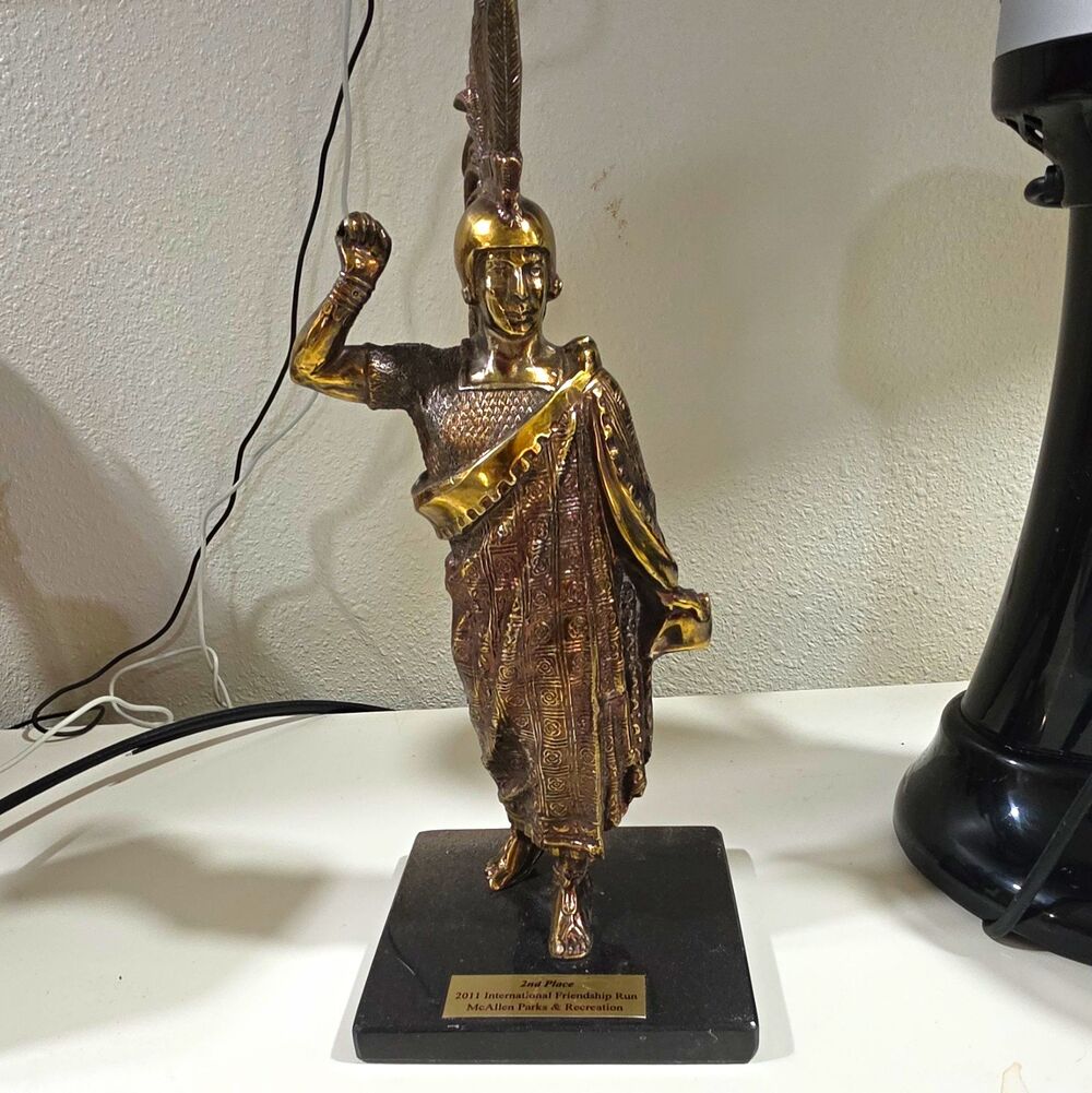 2011 International Friendship Run 2nd Place Runner Trophy Metal Engraved Statue